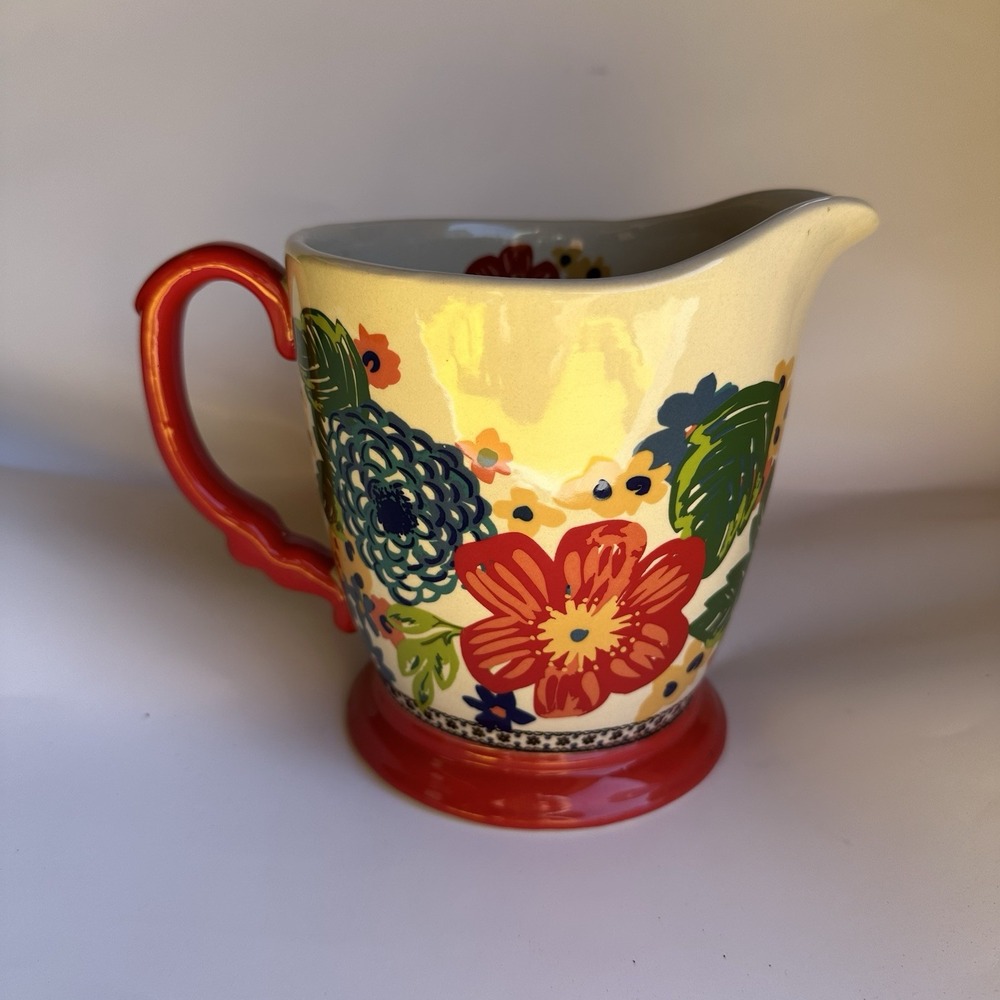 Pioneer Woman Large Ceramic Measuring Cup Dazzling Dahlias Floral 4 Cups 1 Quart